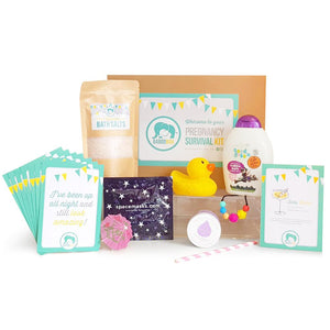 Items in the fourth trimester pregnancy gift box for new mum and baby 